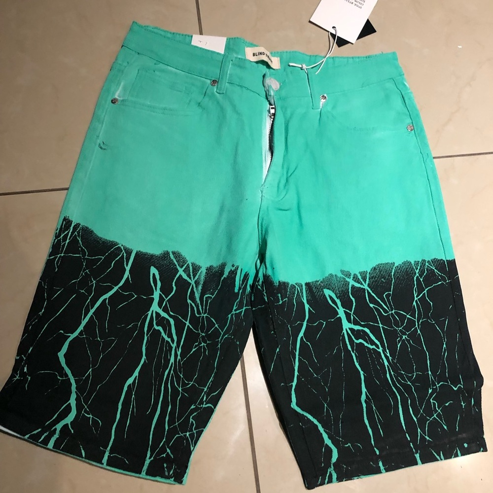 Blind trust mint denim shorts